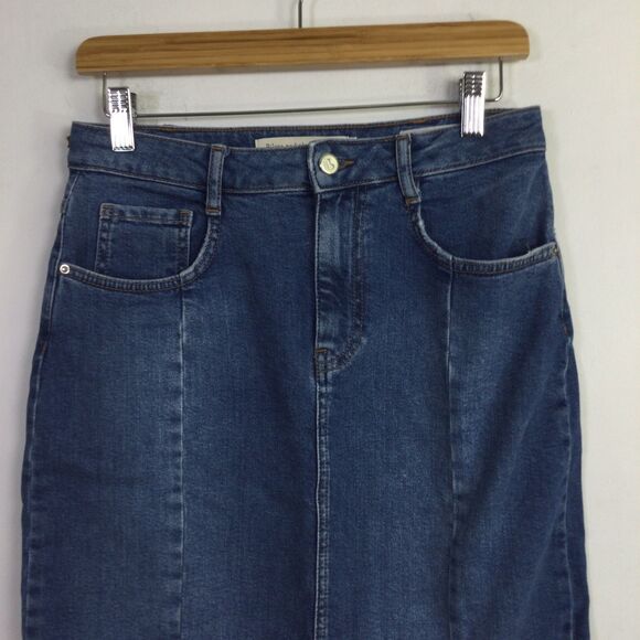 PILCRO and The Letterpress Anthropologie Womens Denim Pencil Skirt Blue Size 4 - Picture 8 of 16